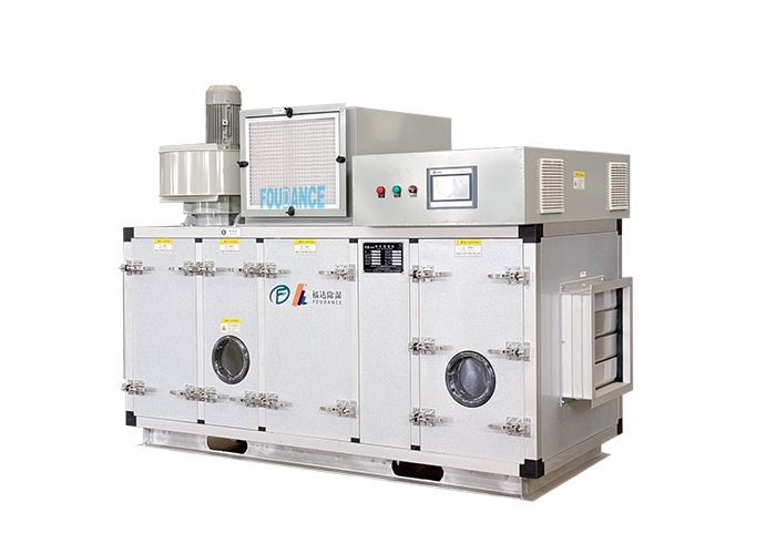 Desumidificador de rotor dessecante industrial com controle PLC totalmente automático de 3000CMH com HMI