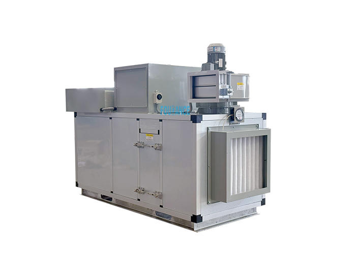 Desumidificador de rotor dessecante industrial com controle PLC totalmente automático de 3000CMH com HMI