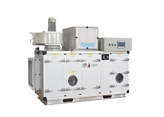 Desumidificador de rotor dessecante industrial com controle PLC totalmente automático de 3000CMH com HMI